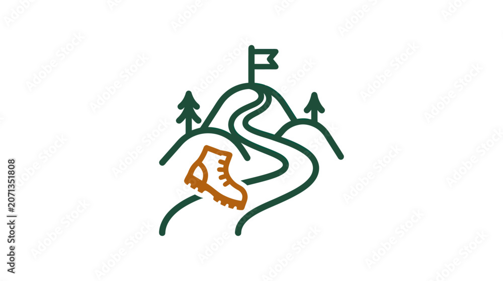 Fototapeta premium Golf Course Hole Illustration Design.
