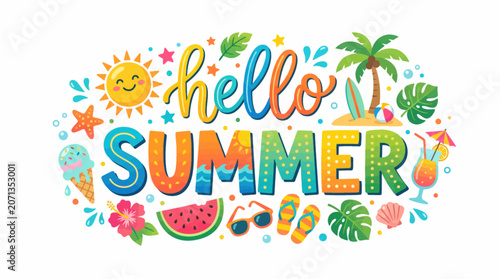 summer holiday card vector