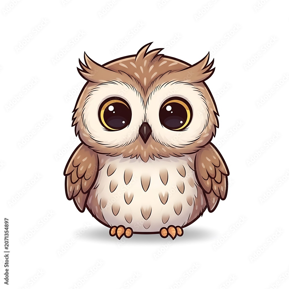 Naklejka premium owl on white background