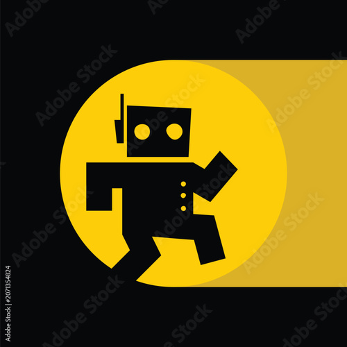 Robot in spotlight