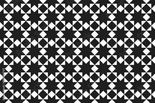 Cuadro en lienzo Black and White Geometric Seamless Pattern Background with Abstract Diamond Tile