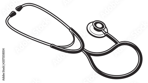 Foto Stethoscope rests in a studio setting to serve as a high-quality visual element for medical brochures and healthcare marketing materials