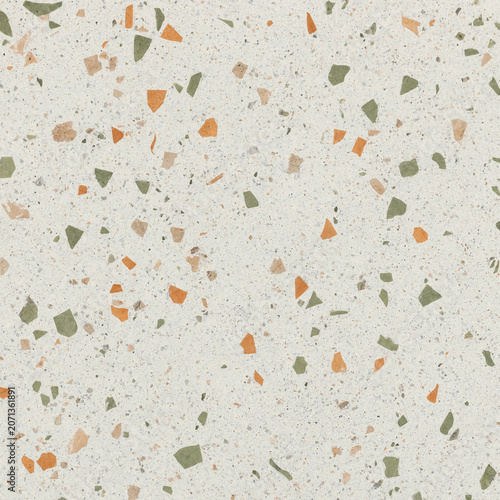 A highly detailed close-up view of a vibrant terrazzo floor with multicolored fragments