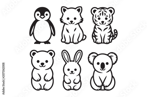 Animal Silhouettes Black And White Vector Illustrations Of Wildlife