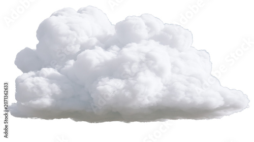 Foto Fluffy white cumulus cloud, isolated on transparent background