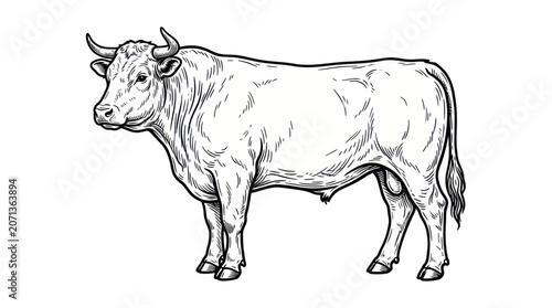Konstfotografi Large cow standing on four legs.
