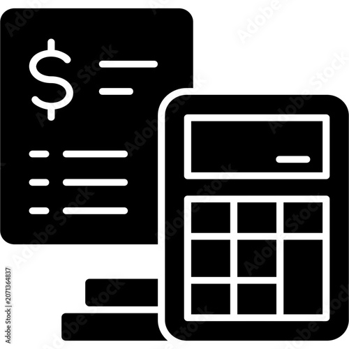 Cuadro en lienzo Glyph Solid Budget Estimate Icon