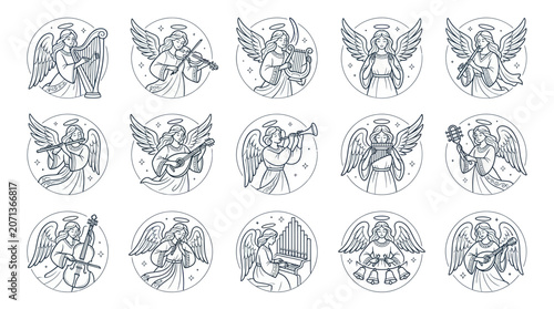 Photos Angels with various poses and wings.