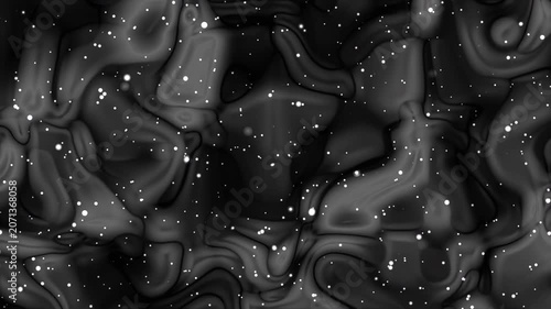 luxury black silver gradient liquid texture background with white star particles, suitable for modern design projects, wallpapers, prints, and digital art creations.