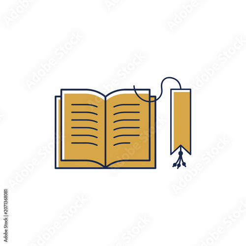 Open Book with Bookmark Icon