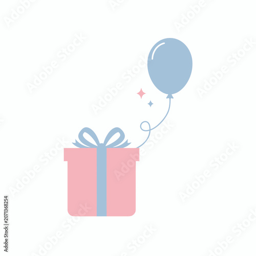 Gift Box with Floating Balloon