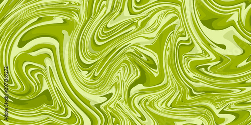 An abstract, fluid background featuring a swirling, marbled pattern in various shades of green.