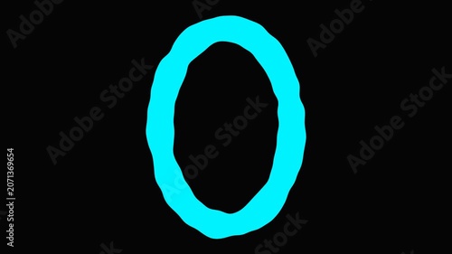 Dynamic Wavy Blue Numbers Countdown Animation on Black Background for Modern Video Intros