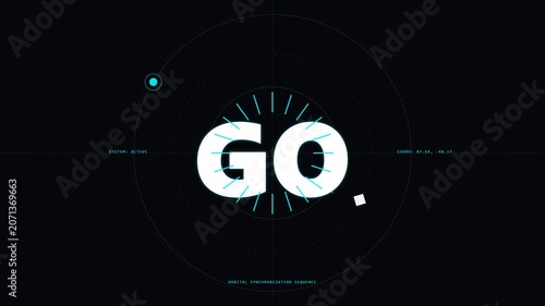 Digital Futuristic Countdown with Orbital Synchronization Sequence Display for High tech Project Launch and Space Mission Control