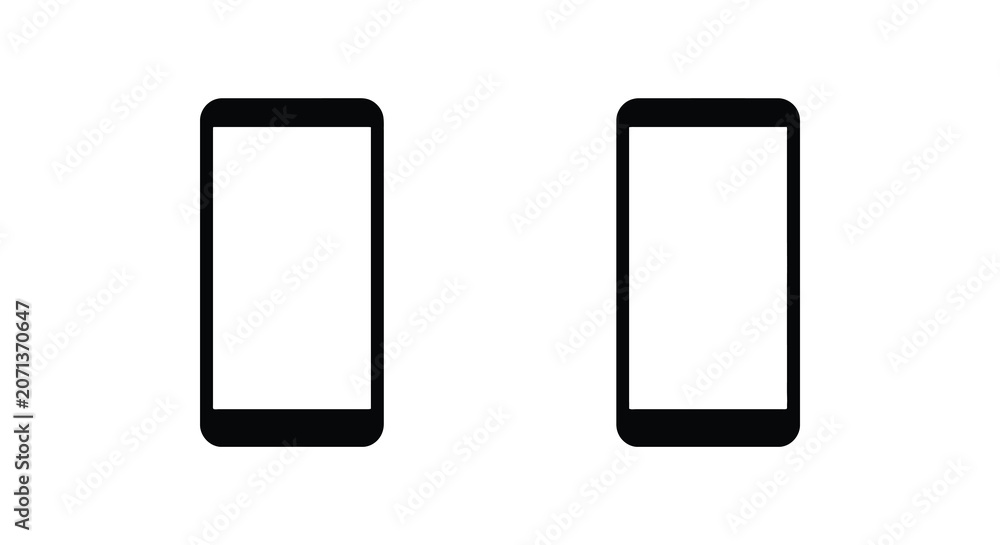 Naklejka premium Smartphone Silhouettes On White Background Minimalist Digital Device Representation