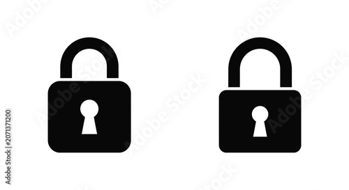 Photography Padlock Silhouette On White Background Security Symbol Design