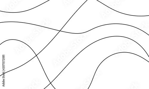 Abstract black lines on white background minimalist linear design for modern graphic elements