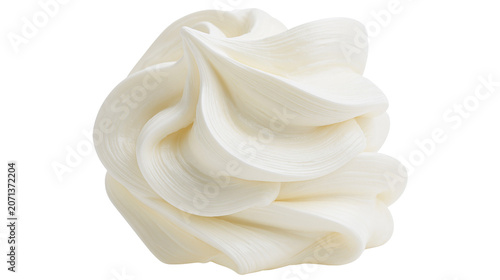 Cuadro en lienzo Swirled white frosting dollop perfect for desserts, isolated on transparent back