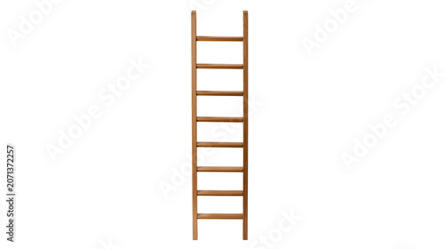 Obraz na płótnie Wooden ladder with eight rungs, isolated on transparent background