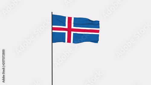 Iceland Flag Animation 4K Transparent Background with Alpha Channel