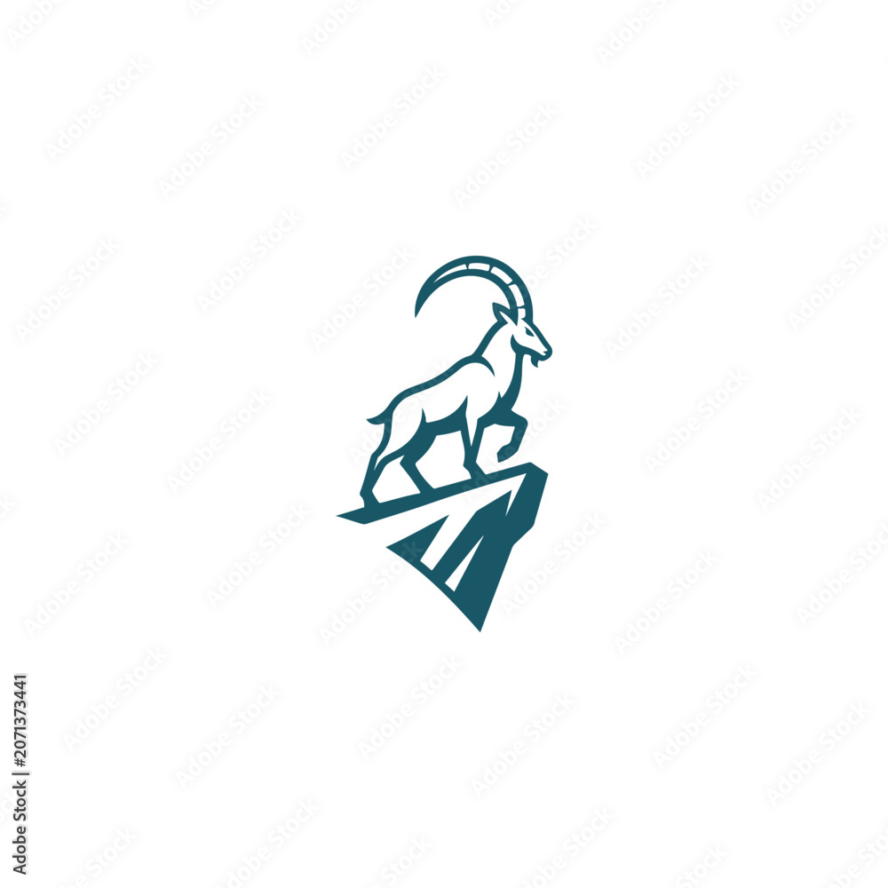 Fototapeta premium Ibex On A Cliff Logo