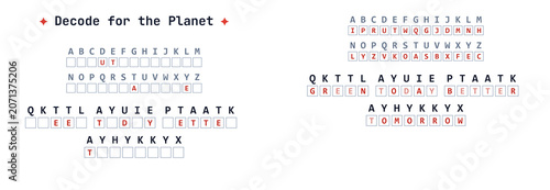 Konstfotografi Earth Day decoding worksheet with secret message puzzle