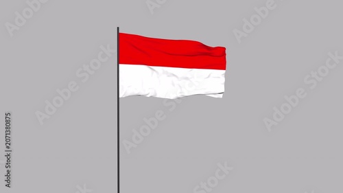 Indonesia Flag Animation 4K Transparent Background with Alpha Channel