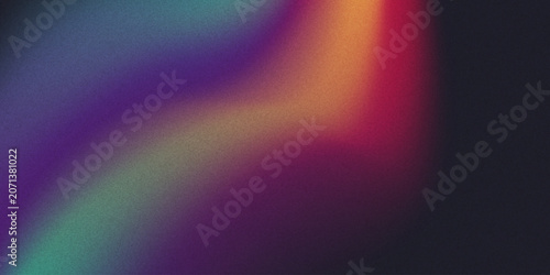 Glowing purple red yellow orange black abstract color gradient banner poster cover design, dark grainy texture, copy space