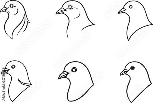  Dove design art head on white background.