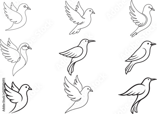 Dove art design in silhouette art.