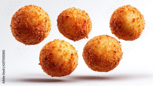 Crispy fried cheese balls offer tempting indulgence