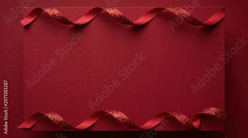 Red Ribbon Background Template