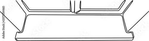 Foto Black and white line art illustration of a metal beam cross section