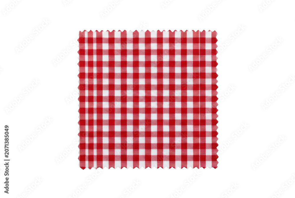 Obraz premium Red and White Checkered Tablecloth Transparent Background