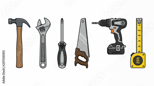 Collection of various hand tools.
