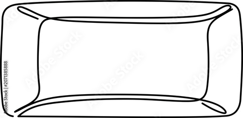 Fotografie Minimalist rectangular soap bar outline drawing.