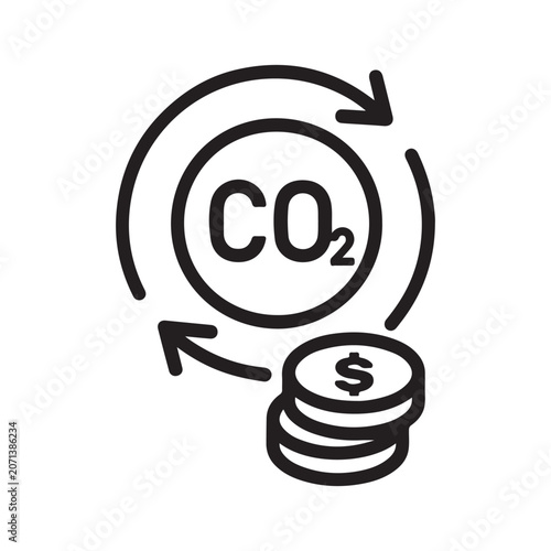 Carbon trading green business icon