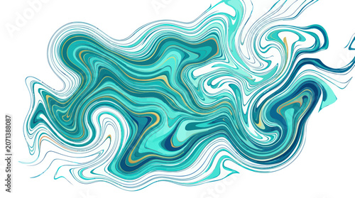 Swirling Teal Abstract Liquid Patterns.