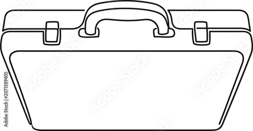 Canvastavla Continuous single line drawing of a classic business briefcase.