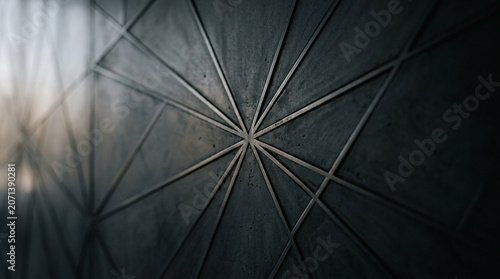 Dark Metallic Geometric Pattern with Radial Symmetry Design