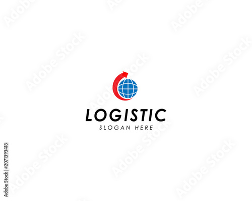 Creative simple global transportation logo template. Global express symbol, shipping business logo design vector illustration.