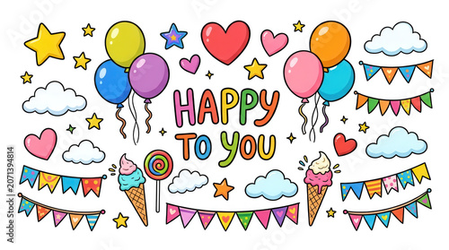 Happy Birthday Celebration Design Element