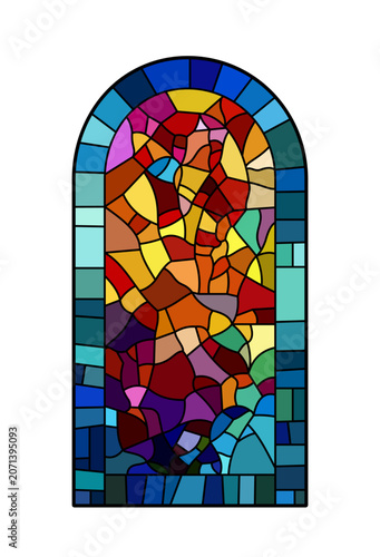 Gothic windows. Vintage frames. Church stained-glass windows