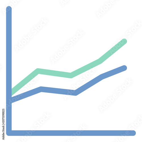 line chart dual tone icon