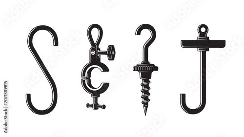 Hand-drawn music, dental, and nautical symbols on white background.