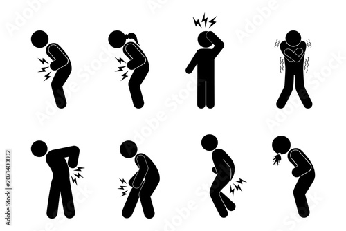 Obraz na plátně Various types of pain icon set