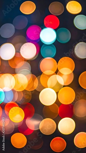 Vibrant multicolored bokeh light abstract background.