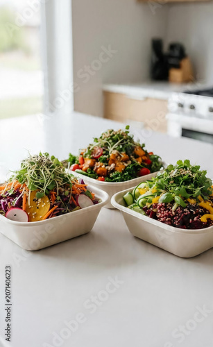 Fresh, healthy, and vibrant meal bowls filled with colorful ingredients for a nutritious dining experience