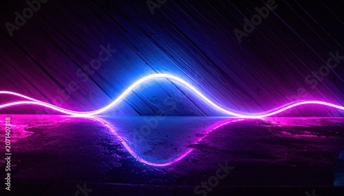 Vibrant Neon Waveform on Dark Background.