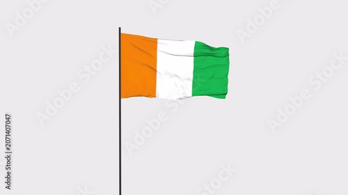 Ivory Coast Flag Animation 4K Transparent Background with Alpha Channel